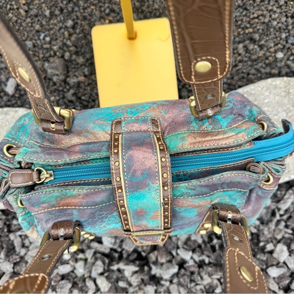 Sharif Studio Multicolor Embossed Leather & Fabric Shoulder Bag - Picture 17 of 17